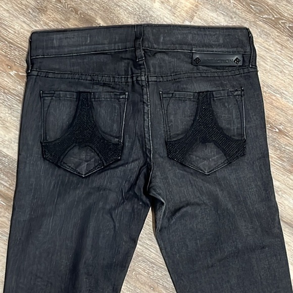 Affliction Womens Black Jeans Premium Bianca Mesh Skinny Fit  Size 26 NWT Moto - Picture 2 of 16